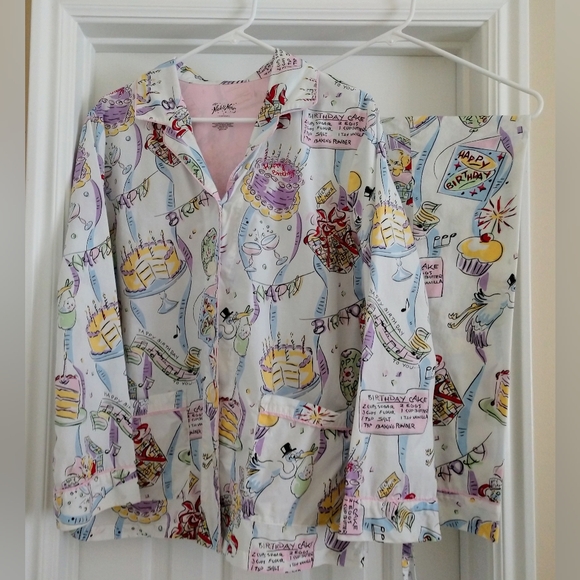 Nick & Nora Other - Vintage Nick and Nora EUC Happy Birthday 100%Cotton Pajama Set L